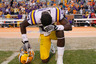 KNOXVILLE, TN - OCTOBER 15:  Morris Claiborne #17 of the LSU Tigers reacts after their 38-7 win over Tennessee Volunteers at Neyland Stadium on October 15, 2025 in Knoxville, Tennessee.  (Photo by Kevin C. Cox/Getty Images)